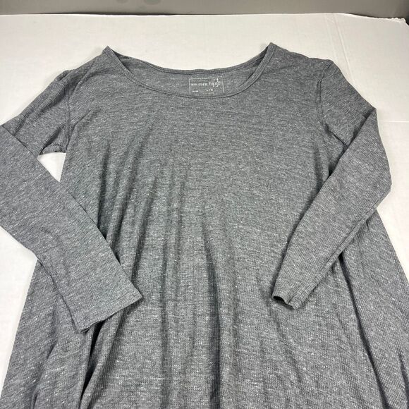 We The Free People Asymmetric Tunic Shirt Gray Laganlook Oversized Thermal L - Picture 3 of 10